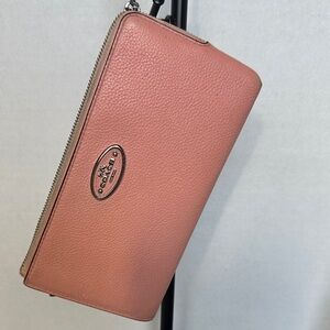 Coach Pink Leather Wristlet/Wallet